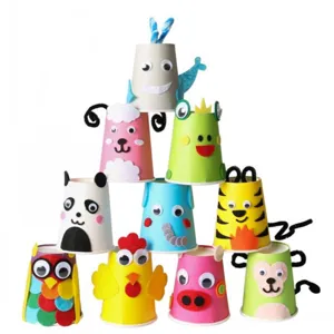 Wiggle googly eyes for DIY animal crafts using paper cups and felt stickers