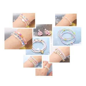 Variety of handmade seed bead and faux pearl DIY jewelry sets including bracelets and earrings