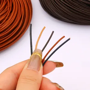 Premium round faux leather cords in various colors for DIY jewelry and bracelet making.