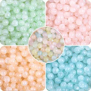 Acrylic Mermaid Round Beads No Hole DIY Jewelry Making Supplies For Necklace Bracelet Phone Chain Accessory