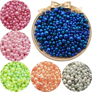 Sélection de perles d'imitation ABS colorées 3-8 mm pour bijoux DIY créatifs
