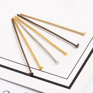 Iron Head Pins For Jewelry Making Metal T-Pins For DIY Earrings Bracelets Findings Beads Connectors Flat Head Pins Accessory