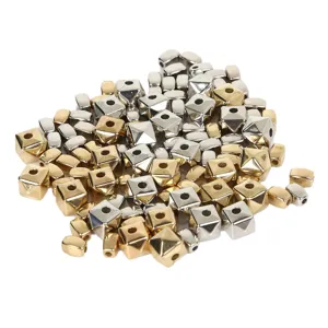 Assorted gold and silver irregular metallic spacer beads for DIY jewelry and handmade bracelets