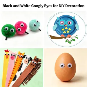Self Adhesive Googly Eyes Wiggle Eyes Black White Plastic For DIY Crafts Kindergarten Kids Handmade Decor Accessory