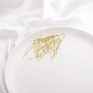 Gold-finished T-pins for DIY jewelry making beading and earring crafting accessories