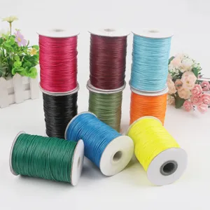Set of colorful 1-2mm Korean waxed cords on spools for DIY jewelry making crafts