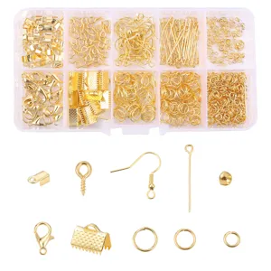 DIY Schmuckherstellung Zubehör Set Legierung Schmuckzubehör Mit Karabinerverschlüssen Offenen Ringen Ohrhaken Nadeln Schmuckherstellung Zubehör