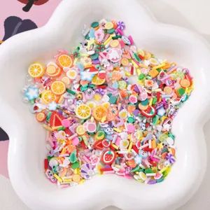 Tranches de fruits et fleurs en pâte polymère colorée pour loisirs créatifs DIY
