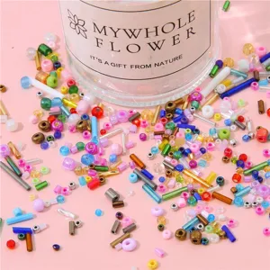 Vibrant mixed glass seed beads and tube beads for creative DIY jewelry and accessory making