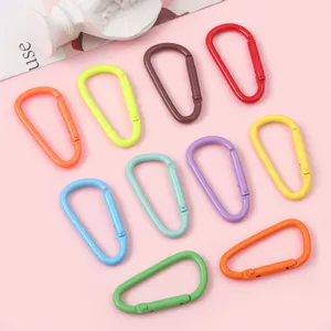 Bunte Aluminiumlegierung D-Ring Karabiner Schlüsselanhänger Haken DIY Schmuck Zubehör Tasche Aufhängeschnalle Spritzlackiert Verbinder