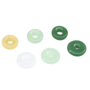 Round glass imitation jade donut beads for DIY handmade jewelry crafting in assorted colors