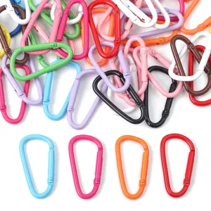 Großpackung bunte D-förmige Aluminium-Karabiner-Schlüsselanhänger für DIY-Zubehör