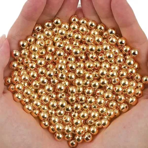 Shiny 14k gold-filled copper round beads for DIY jewelry making and bracelets