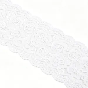 Elegantes weißes elastisches Blumen-Spitzenband für DIY-Kleidung und Heimdekoration