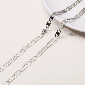 Macro detail view showing the textured silver stainless steel lip chain for DIY jewelry making