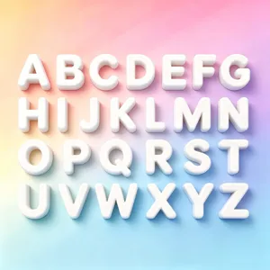 Full set of white 3D acrylic alphabet beads A-Z for DIY jewelry and craft making