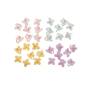 Mini pendentifs en fleur de résine pour la fabrication de bijoux et boucles d'oreilles