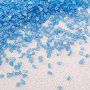 Irregular light blue AB colorful crushed glass chips for DIY crafts and vase filler