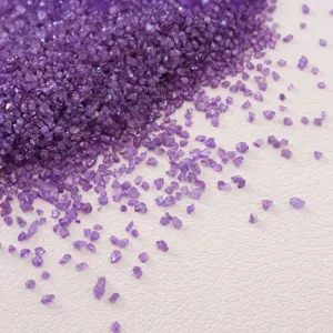 High-quality purple iridescent crushed glass gravel for DIY crafts and decor projects