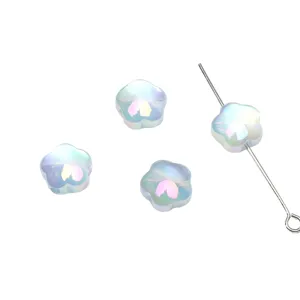 Iridescent UV-plated acrylic flower beads for DIY bracelet and necklace making
