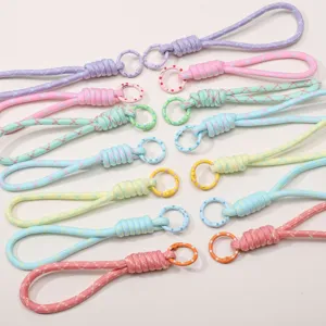 Bunte handgeflochtene Handy-Lanyards im Dopamin-Stil für DIY-Schlüsselanhänger und Taschen