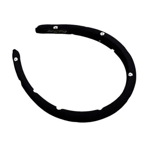 Elegant black sponge headband with white floral patterns for high skull top look