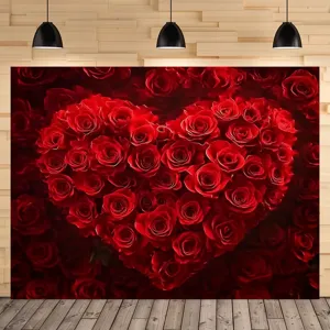 Toile de fond photographie coeur roses rouges romantiques pour décoration Saint-Valentin