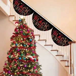 Black History Month theme decorative fan-shaped bunting banners for home display