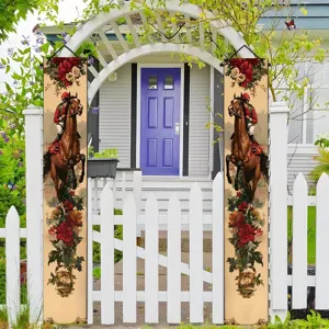 Pancartas vintage de carreras de caballos y rosas Kentucky Derby para jardín
