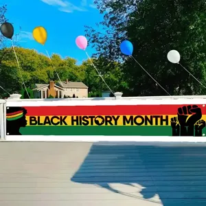 Banner zum Black History Month Pan-Afrikanisches Polyester-Banner Celebration Outdoor Yard Dekoration Hochauflösender Druck