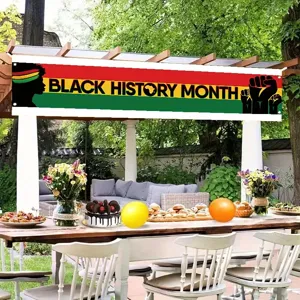Dekoratives Black History Month Banner für kulturelle Veranstaltungen und Schulfeiern