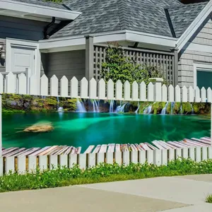 Outdoor Wasserfall Landschaft Deko Banner Natur Ponge Banner Für Garten Zaun Hof Terrasse Dekoration