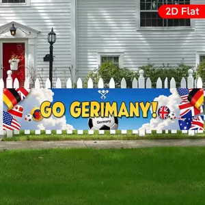 Pancarta de Decoración Temática de Fútbol Go Germany Pancarta de Apoyo para Fanáticos de Fútbol Poliéster Bandera de Fiesta