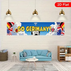 Pancarta de fútbol de Alemania con eslogan GO GERMANY para eventos de seguidores