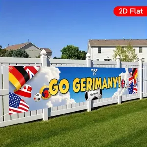 Pancarta grande con el tema del fútbol Go Germany para aficionados al aire libre