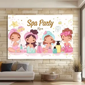 Fondo fotográfico de spa party para cumpleaños de niñas y decoraciones de pared temáticas
