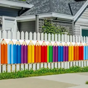 Rainbow Pencil Decorative Banner Back To School Party Supplies Colorful Classroom Art Festival Hanging School Decorations