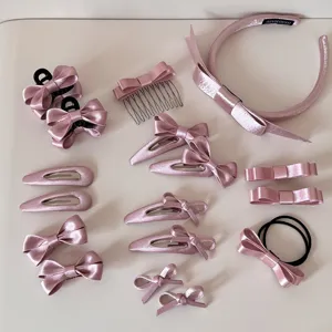Fermaglio per Capelli con Fiocco in Nastro Rosa Stile Balletcore Dolce Accessorio Fatto a Mano per Donna Ragazza