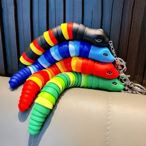 Portachiavi a serpente colorati articolati per decorazione borsa e regalo anno del serpente