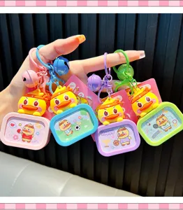 Bunte Enten-Schlüsselanhänger mit leuchtenden Mini-Rahmen und Glocken für Taschen