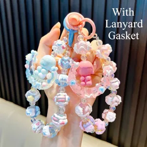 Handmade Beaded Cartoon Character Moon Girl Phone Strap Keychain For Women Girls Backpack Bag Pendant Cute Y2K Accessory