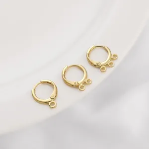 Criollas de cobre bañadas en oro de 14K con 1, 2 y 3 anillas para joyería DIY