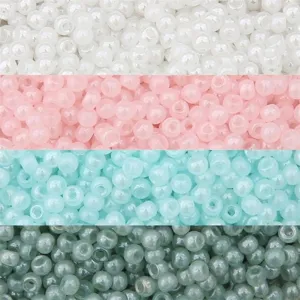 Round Glass Seed Beads Imitation Jade Style Cream Color Loose Beads For DIY Jewelry Making Bracelet Necklace Accessories