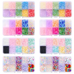 Variety set of colorful DIY seed beads and letter beads for jewelry making projects
