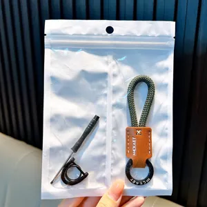 Geflochtenes PU-Leder Schlüsselanhänger-Set mit Hufeisenschnalle und Mini-Schraubendreher