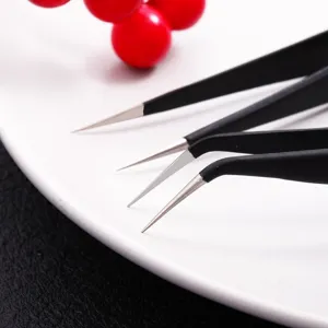 Stainless Steel Precision Tweezers Anti-Static Anti-Magnetic Straight Curved Pointy Tweezers For DIY Jewelry Making Crafts Electronics Repair Beauty Tools