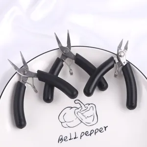 Set of three mini stainless steel jewelry pliers for DIY handmade craft jewelry tools