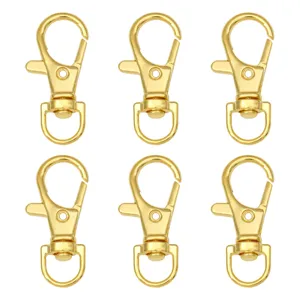 Premium set of six golden alloy lobster clasps for DIY jewelry making and keychains