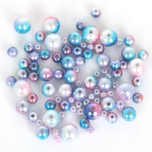 Perline Sciolte Tonde in Perla Artificiale ABS Multicolore Con Foro per Creazione di Orecchini Fai da Te Accessori per Capelli Braccialetti Artigianato