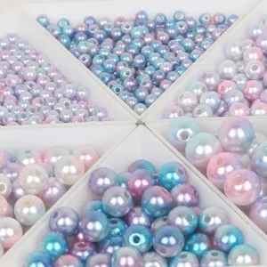 Perle finte colorate in ABS con fori per la creazione di gioielli DIY